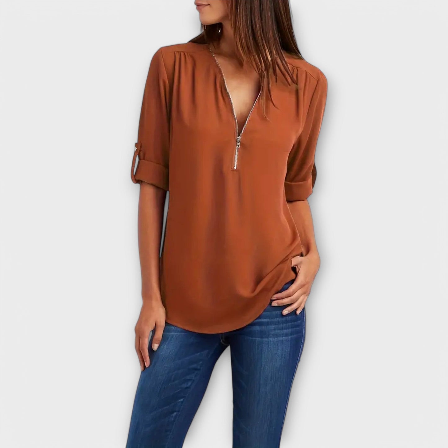 Blusa Escote-V Comodidad-Diaria