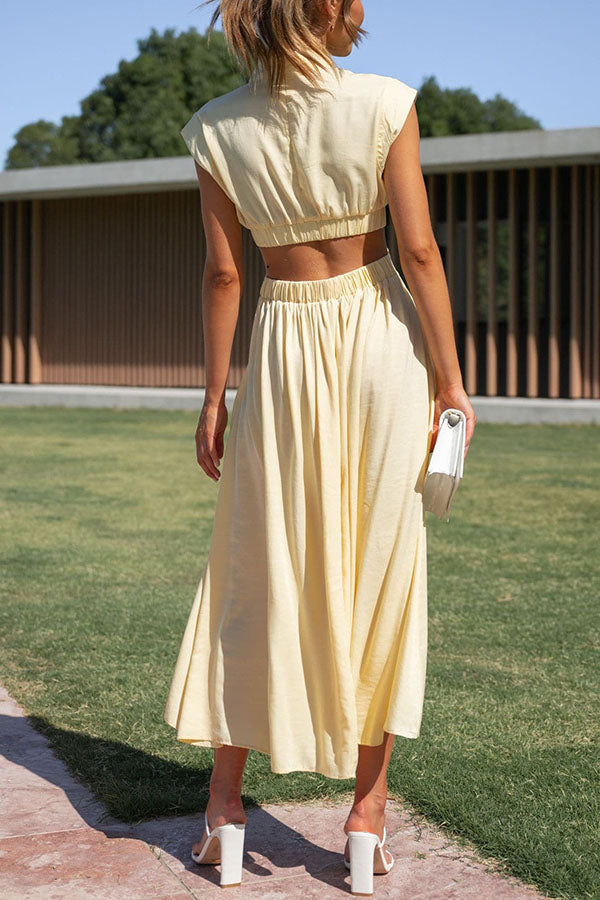 Vestido Midi Estilo-Moderno con Bolsillos