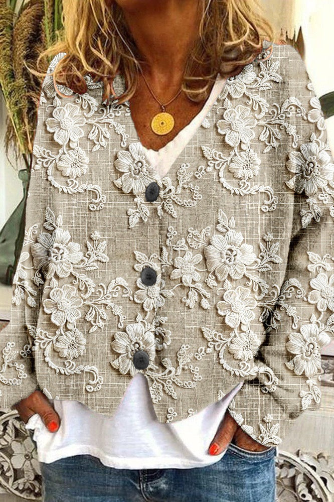 Cardigan Acogedor Floral