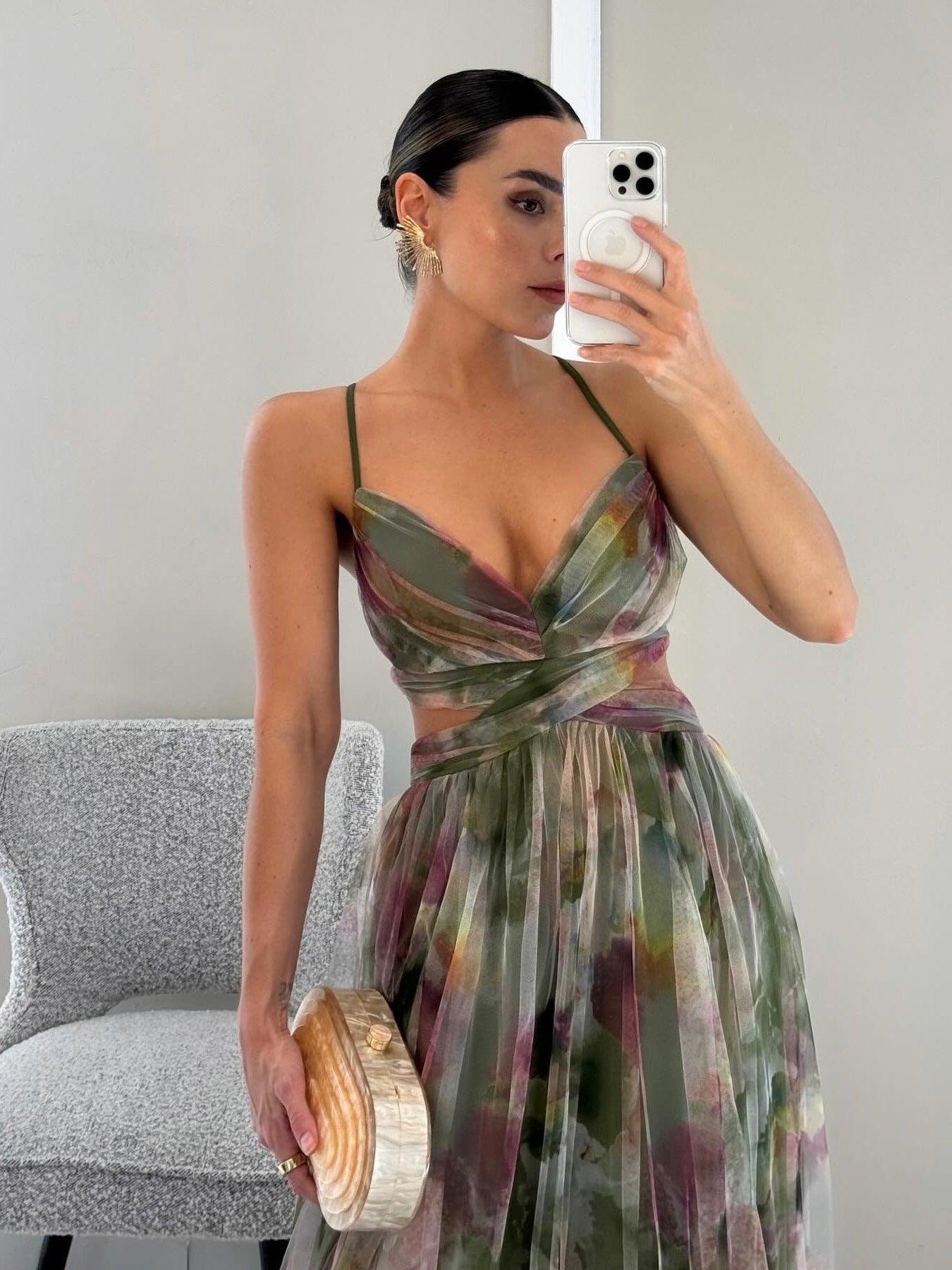 Vestido Maxi Floral Favorecedor