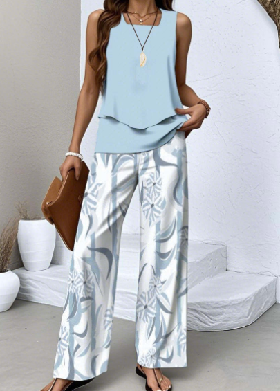 Conjunto Floral Casual-Elegante