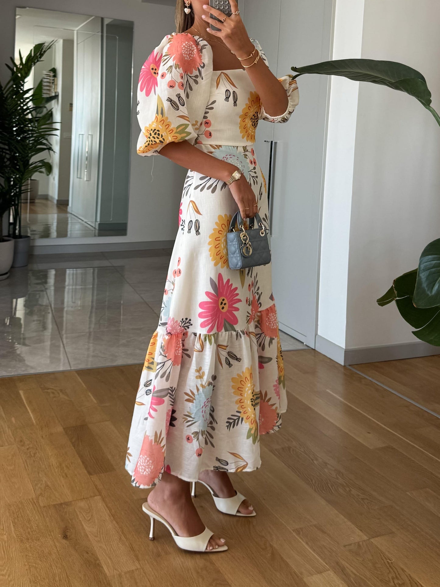Vestido Midi Floral Moldea-Silueta